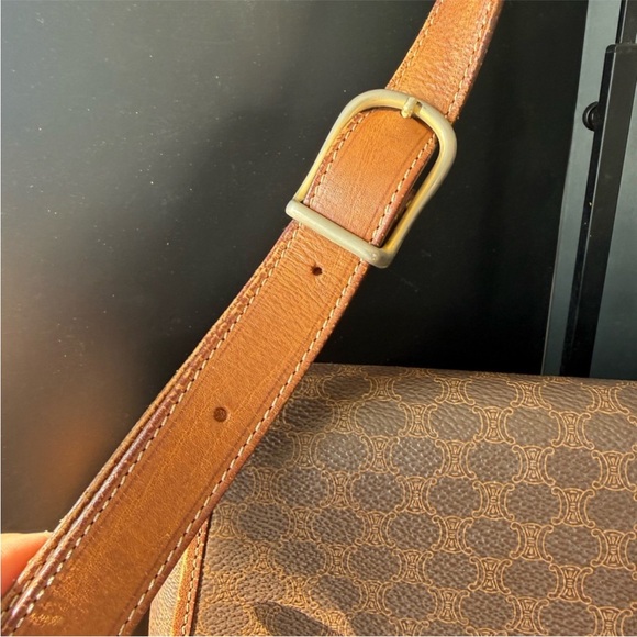 Celine Brown Patterned Crossbody Bag with Leather Trim - Picture 8 of 8